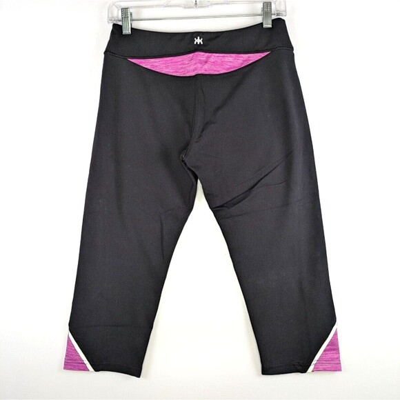 KYODAN Cropped Capri Workout Athletic Leggings Black Pink Size M Activewear Yoga - Picture 4 of 6